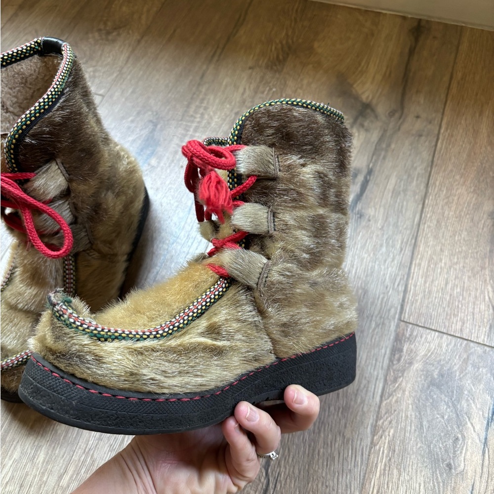 Norwegian Sámi Topaz Seal Fur Winter Boots Size 36 (US 5.5) Scandinavian Folk - Picture 7 of 16